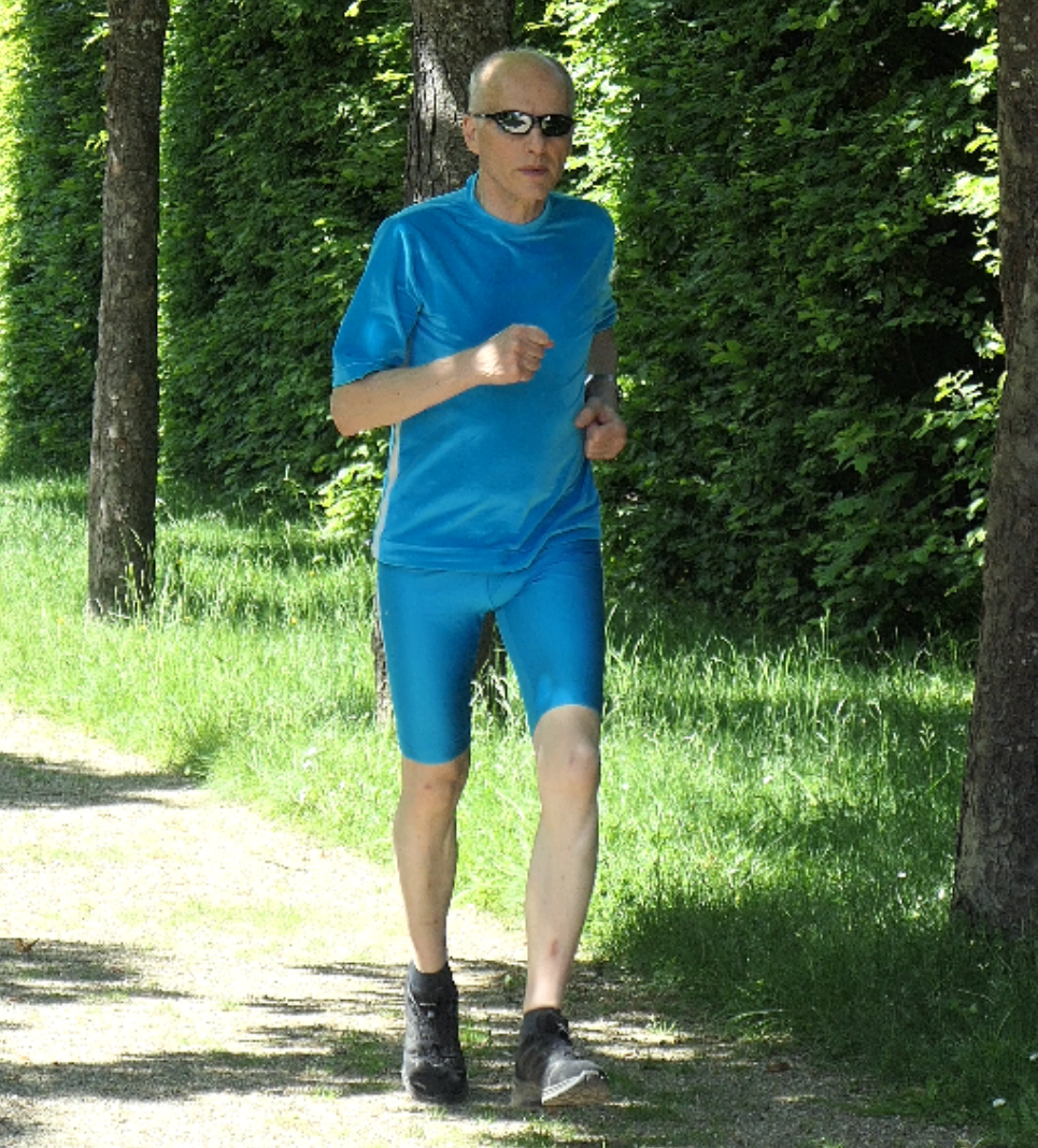 Electric Blue Velvet Top and Glossy Running Pants